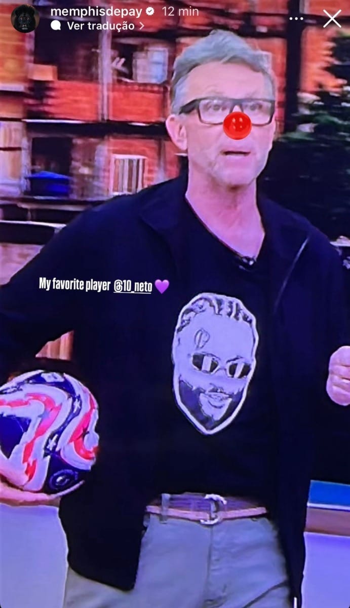Provocação de Depay para Neto em seu Instagram (@memphisdepay/Instagram)