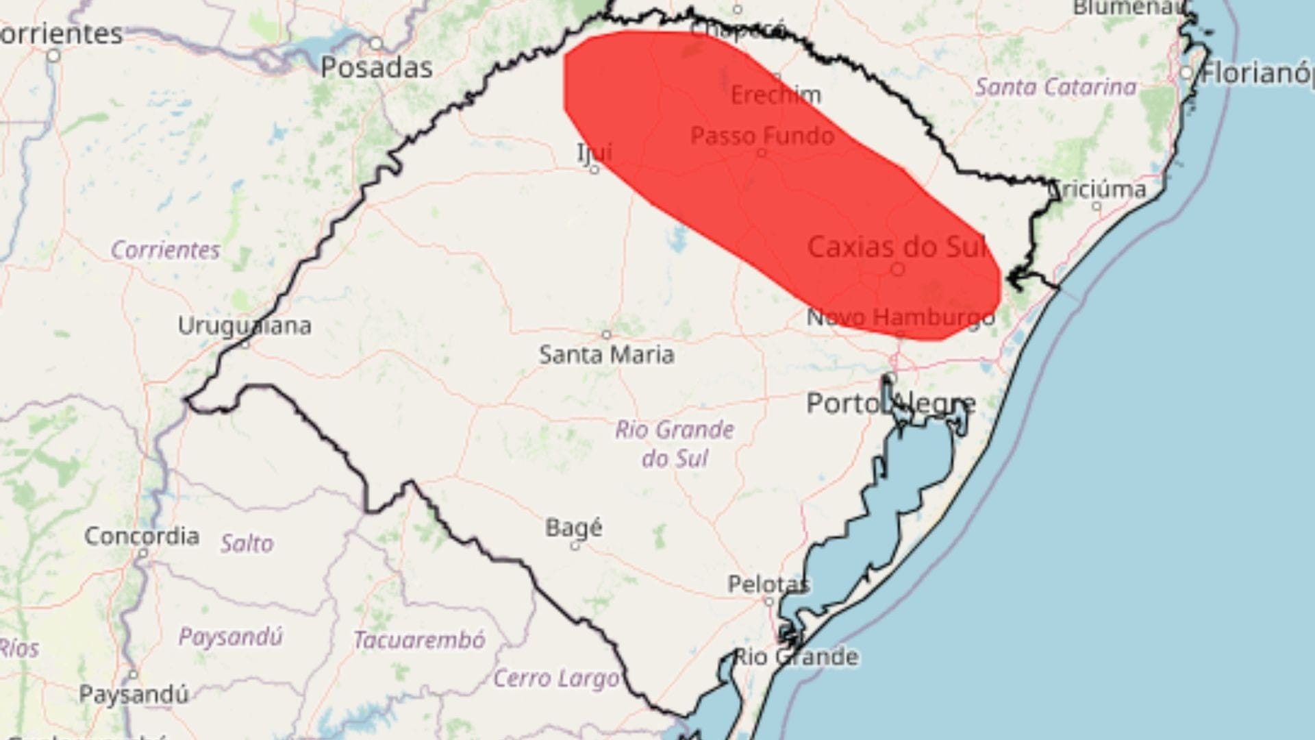 Alerta vermelho: chuva extrema é esperada no Rio Grande do Sul