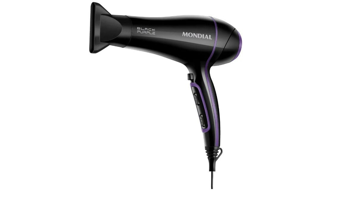 Secador de Cabelos Mondial Black Purple SCN-01 com Tourmaline Íon 2000W