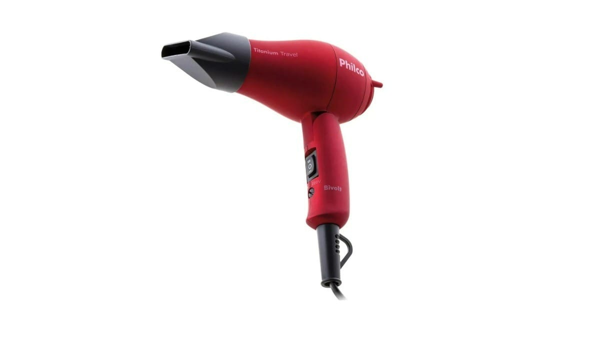 Secador de Cabelos Philco Titanium Travel Vermelho 1000W