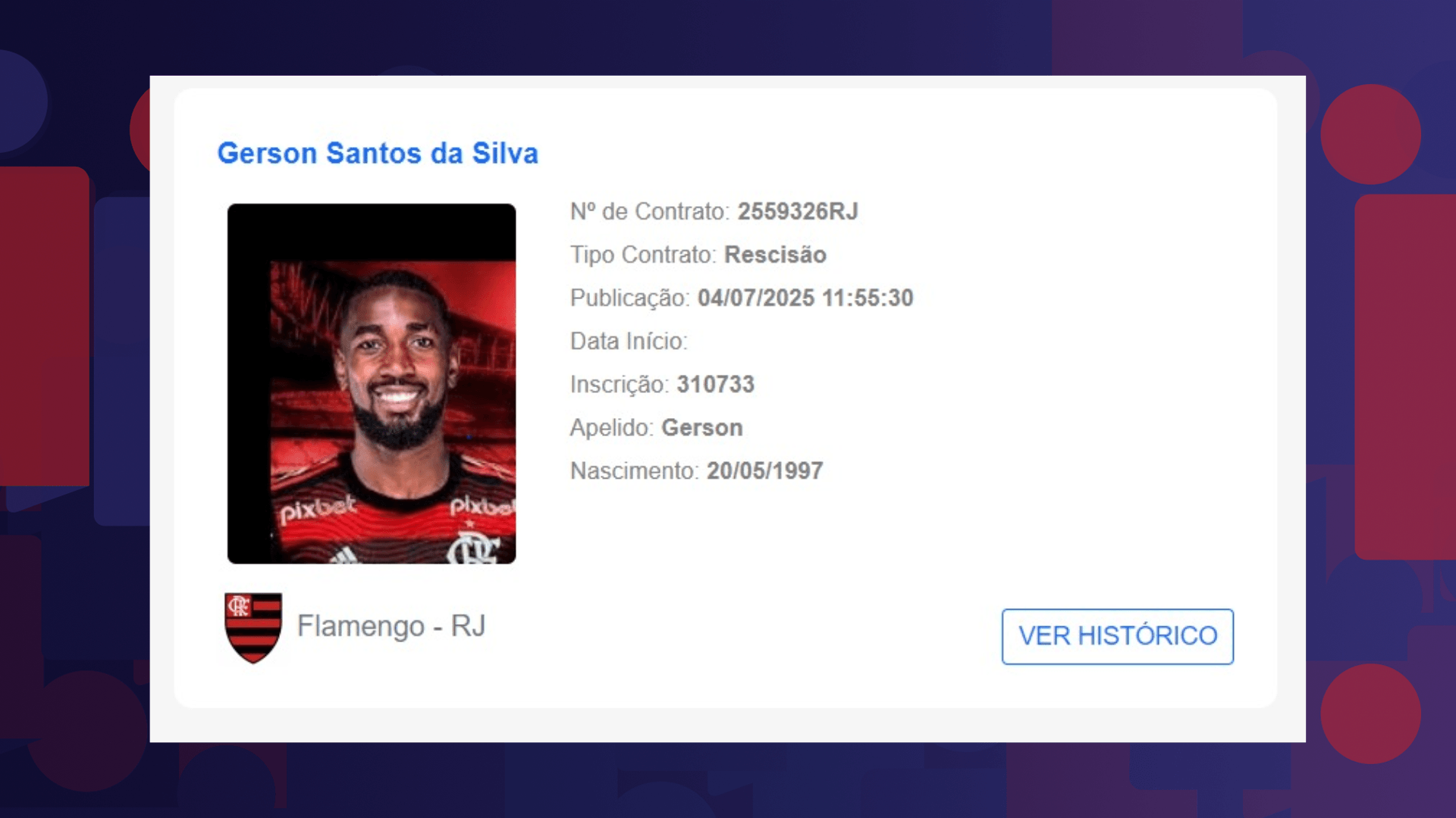 Gerson tem rescisão com o Flamengo publicada no BID após pagamento do Zenit de R$160 milhões