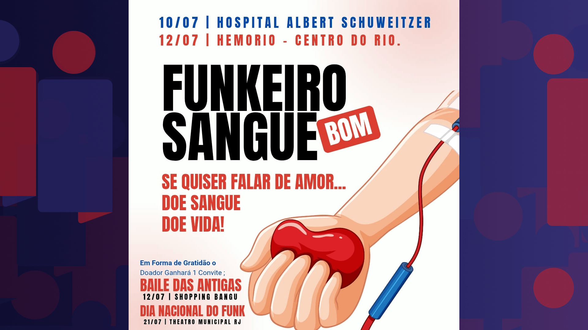 Campanha “Funkeiros Sangue Bom” incentiva doação no Dia Nacional do Funk