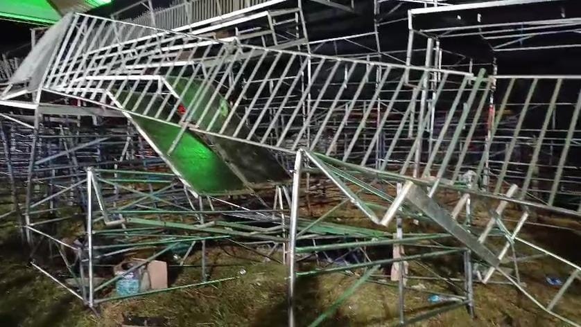 Arquibancada desaba e deixa feridos durante rodeio em Eldorado, no interior de SP
