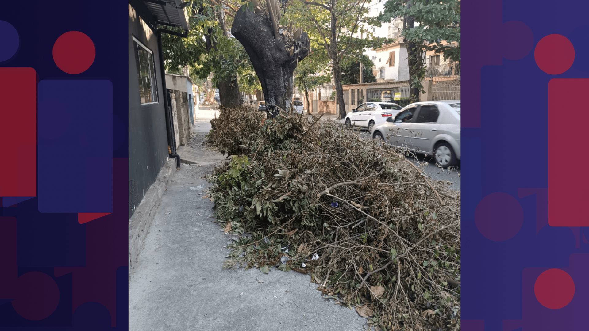 Após denúncia na BandNews FM, Comlurb retira restos de poda deixados nas calçadas do Méier