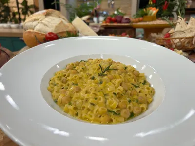 Pasta com creme de grão-de-bico e legumes do chef Marcelo Cafaldo | Band Receitas