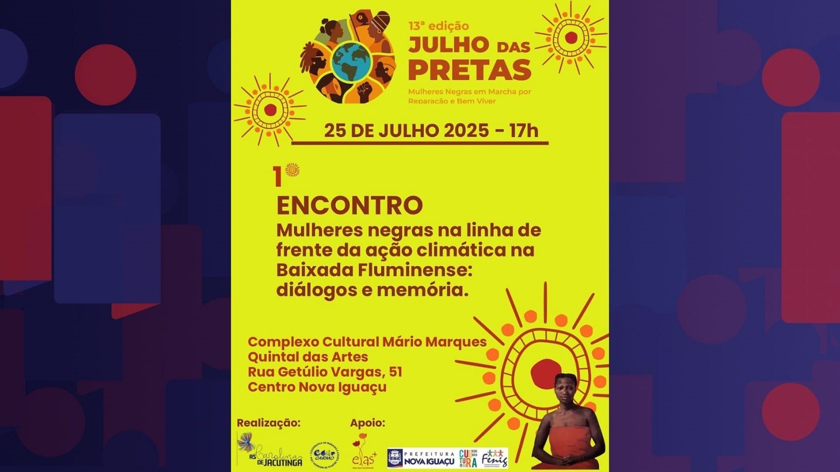 “1º Encontro de Mulheres Negras na Ação Climática” será realizado em Nova Iguaçu
