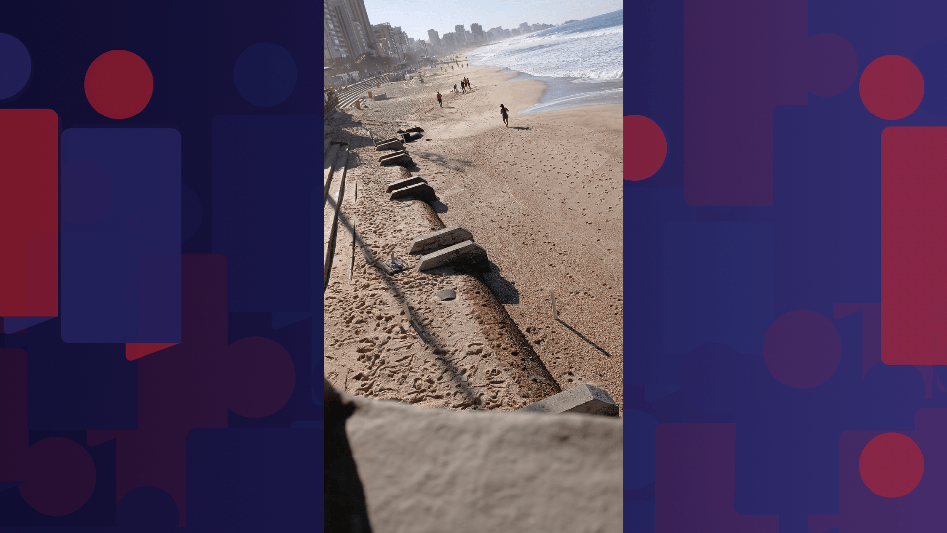 Tubulação do emissário submarino aparece nas praias do Leblon e de Ipanema
