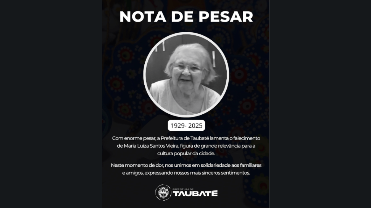 Luto na cultura taubateana: Maria Luiza Santos Vieira morre aos 95 anos