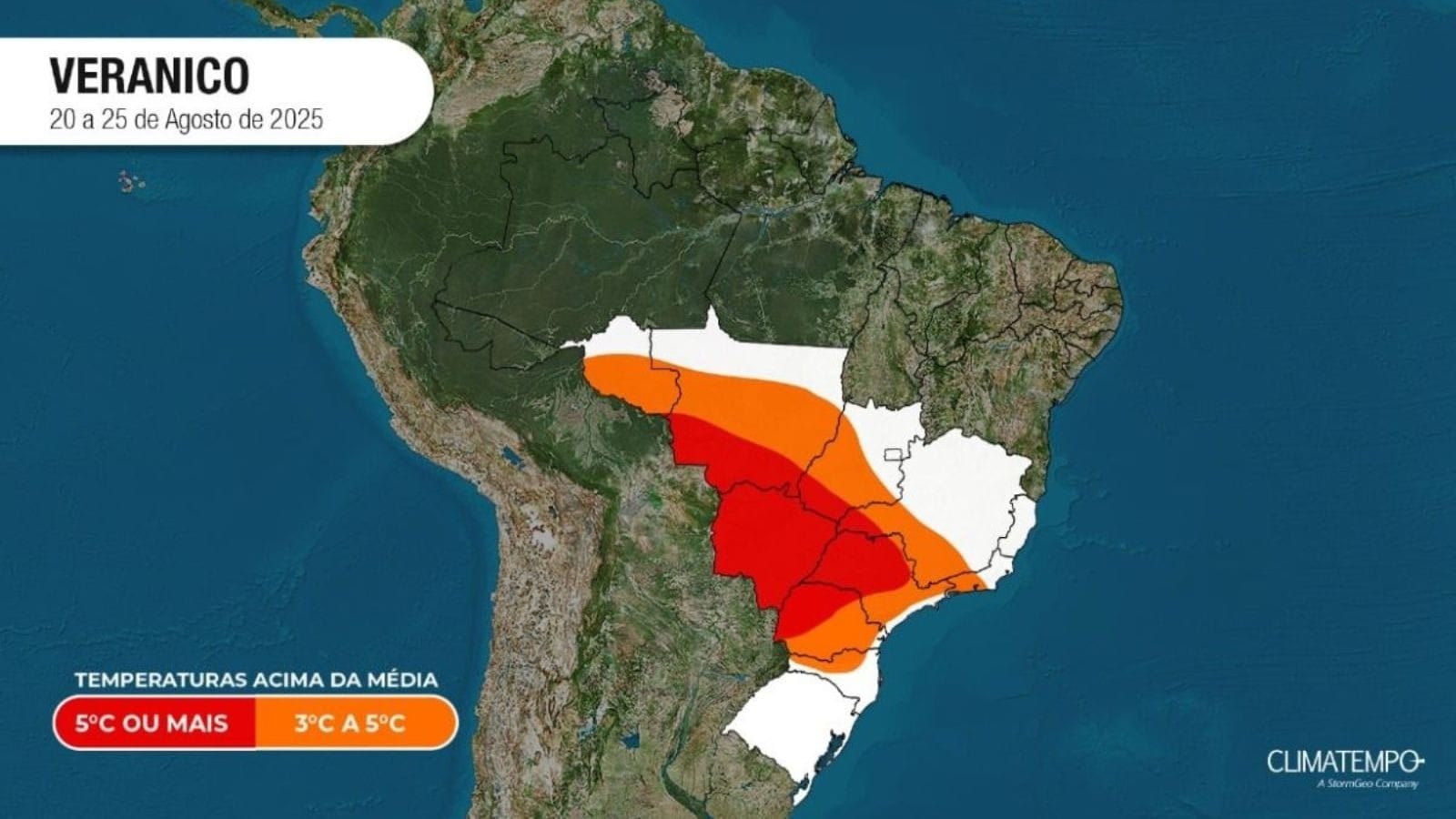 Veranico no inverno (Reprodução/Climatempo)