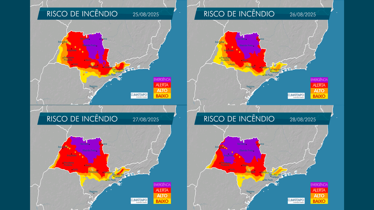 Região de Campinas e Piracicaba aparecem em estado de alerta para risco de incêndio