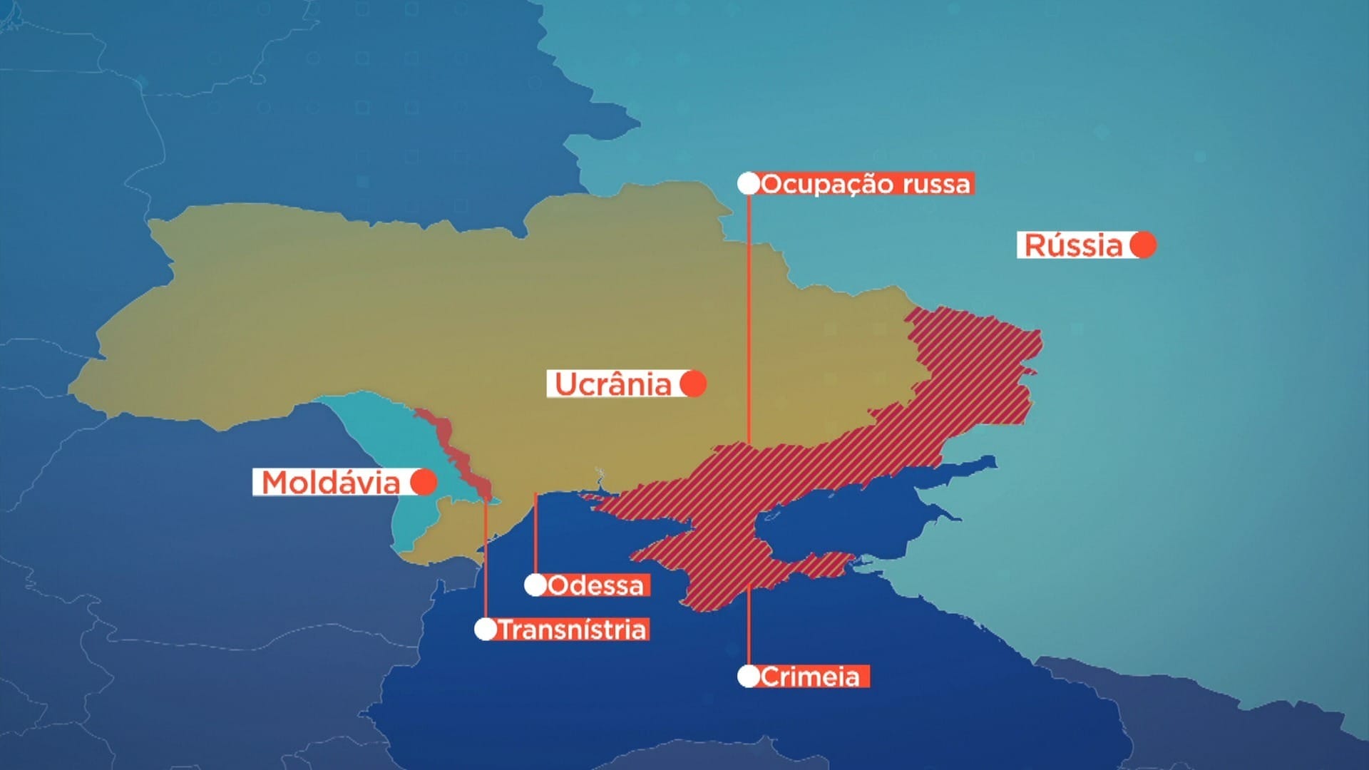 Mapa Moldávia, Ucrânia e Rússia (Foto: Reprodução/Band)