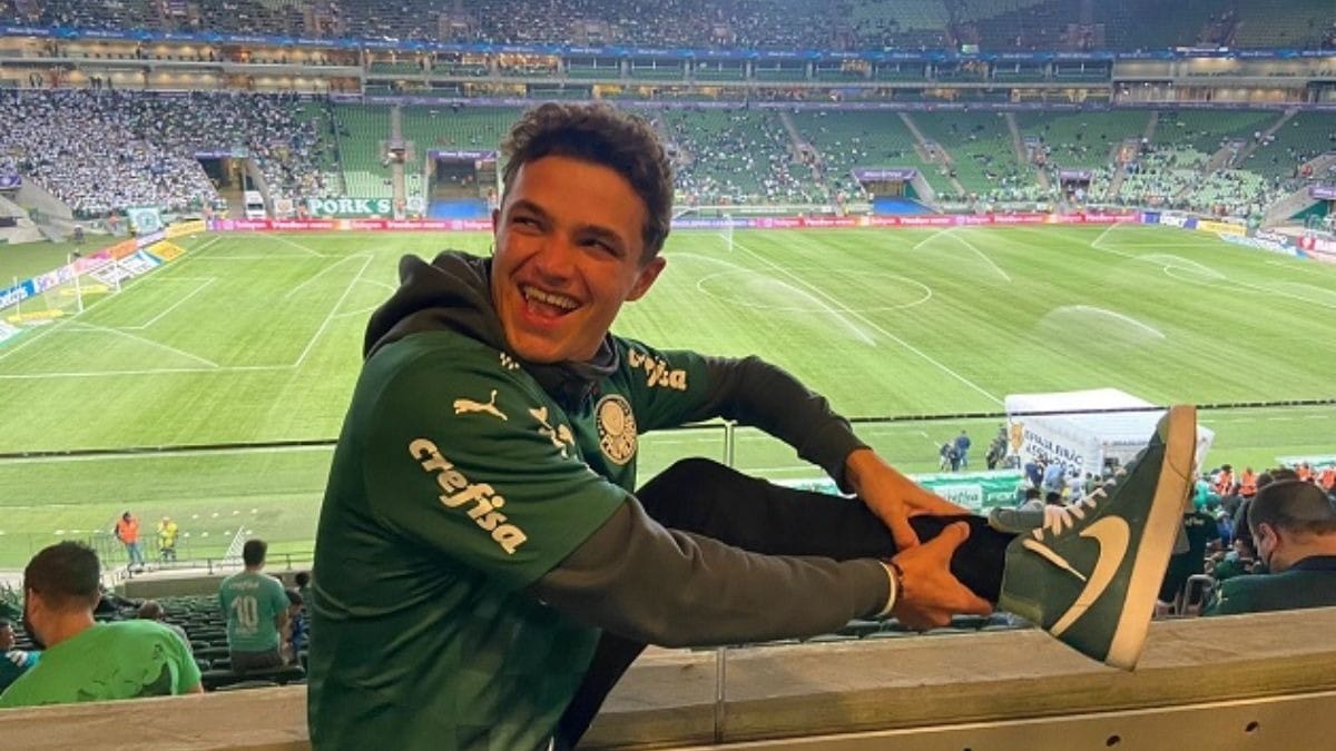 Lando Norris acompanha o Palmeiras desde 2021 na semana do GP de São Paulo