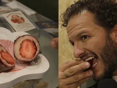 Morango do amor para cães: jornalista prova doce para pets e se surpreende com sabor