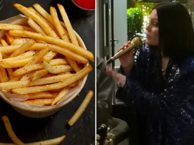 Jessie J. come pizza e batata frita após The Town e canta em restaurante de hotel