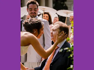 Filha de Faustão publica registro de casamento ao lado do pai: 'Presente'