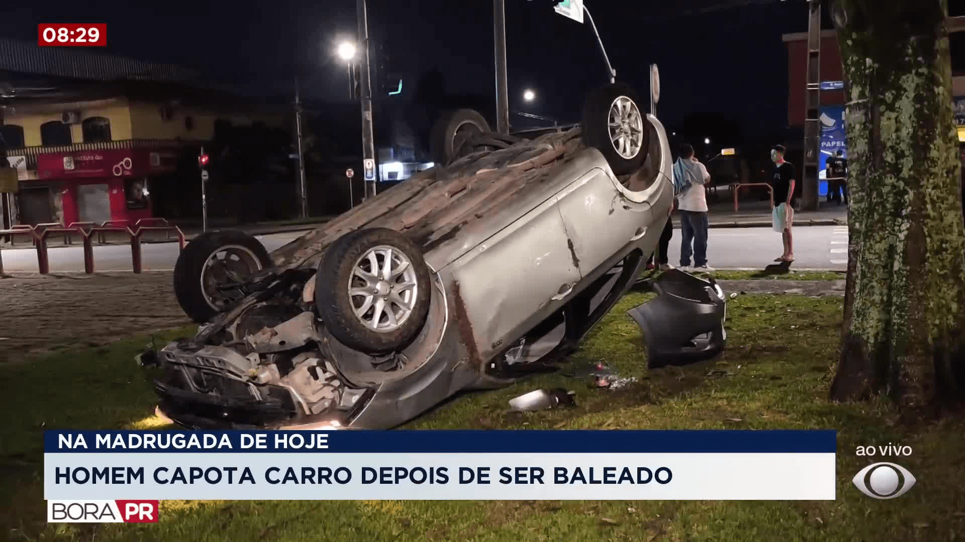 Briga por ciúmes termina com homem baleado e carro capotado no Boqueirão