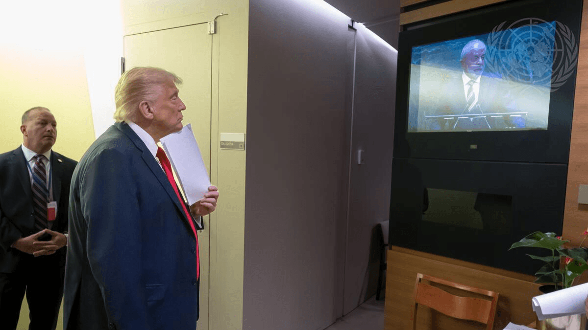 ONU divulga foto de Trump assistindo discurso de Lula na Assembleia Geral