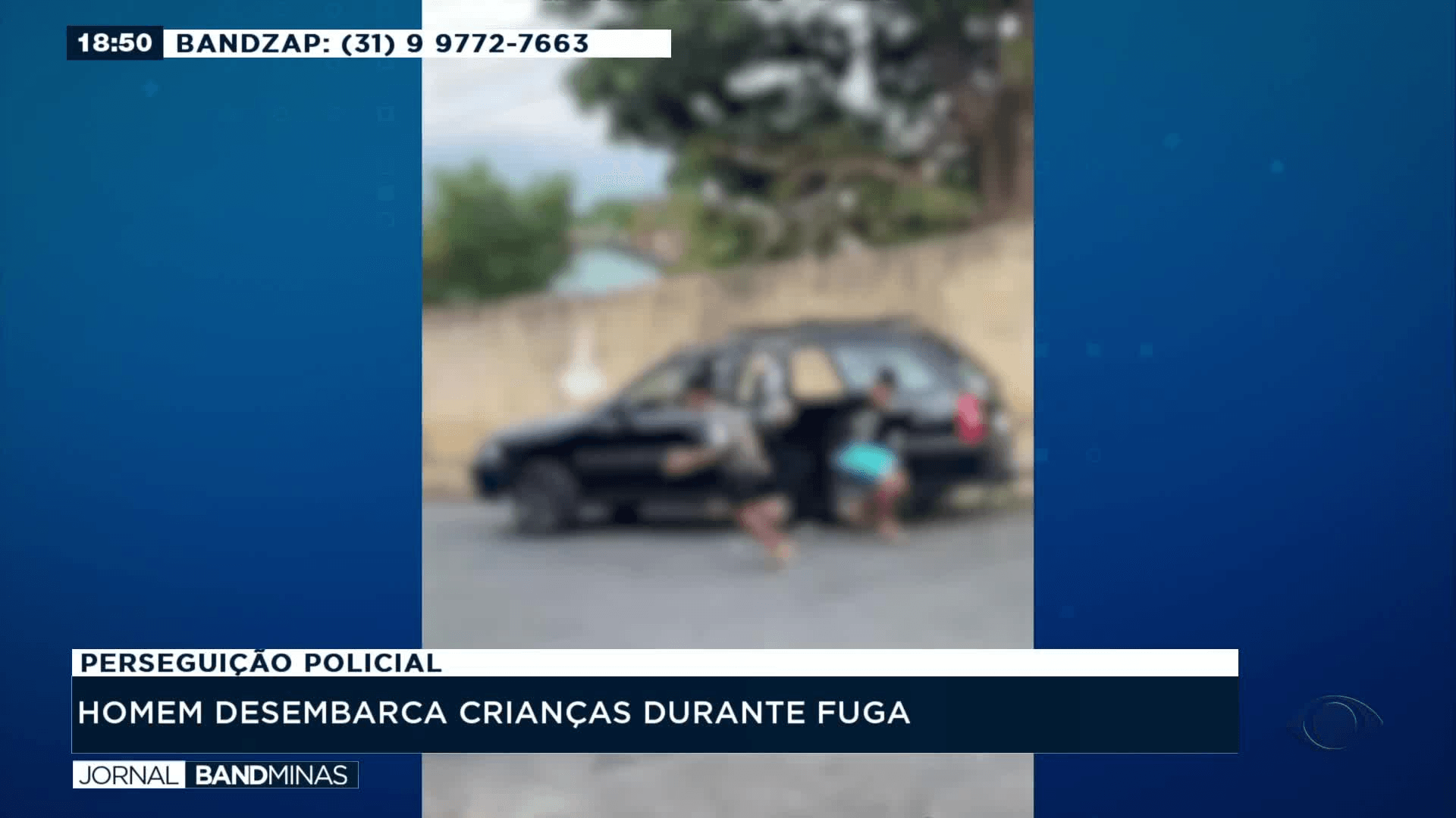 Em perseguição policial, homem desembarca crianças durante fuga