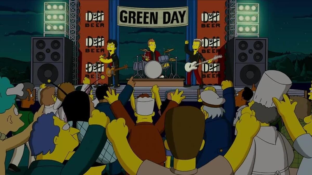 Popularidade atraía participações especiais, como a banda Green Day na abertura do filme de 2007 | Reprodução/20th Century Studios