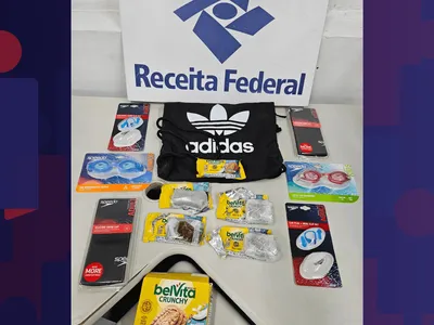 Receita Federal apreende haxixe em embalagem de biscoito no Aeroporto do Galeão