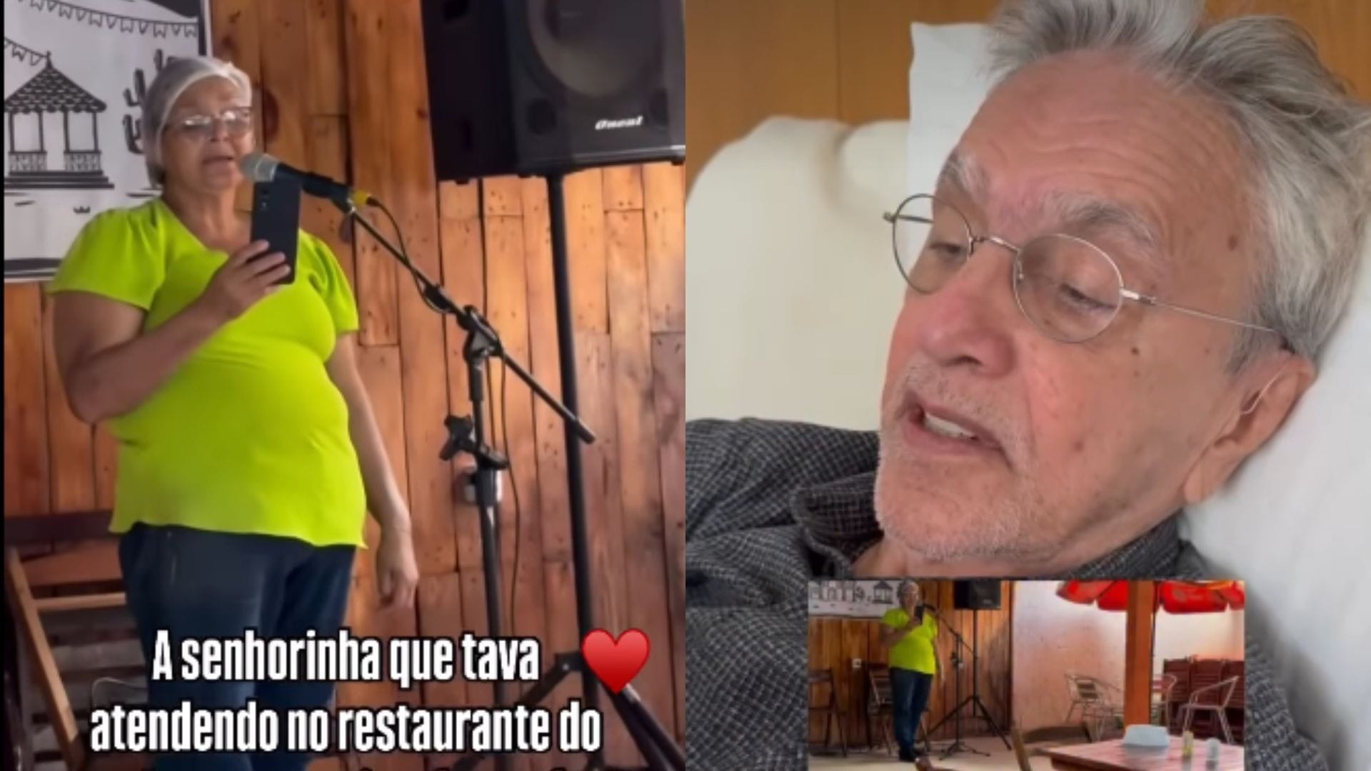 Caetano Veloso se emociona ao ouvir dona de restaurante cantar 'Força Estranha'