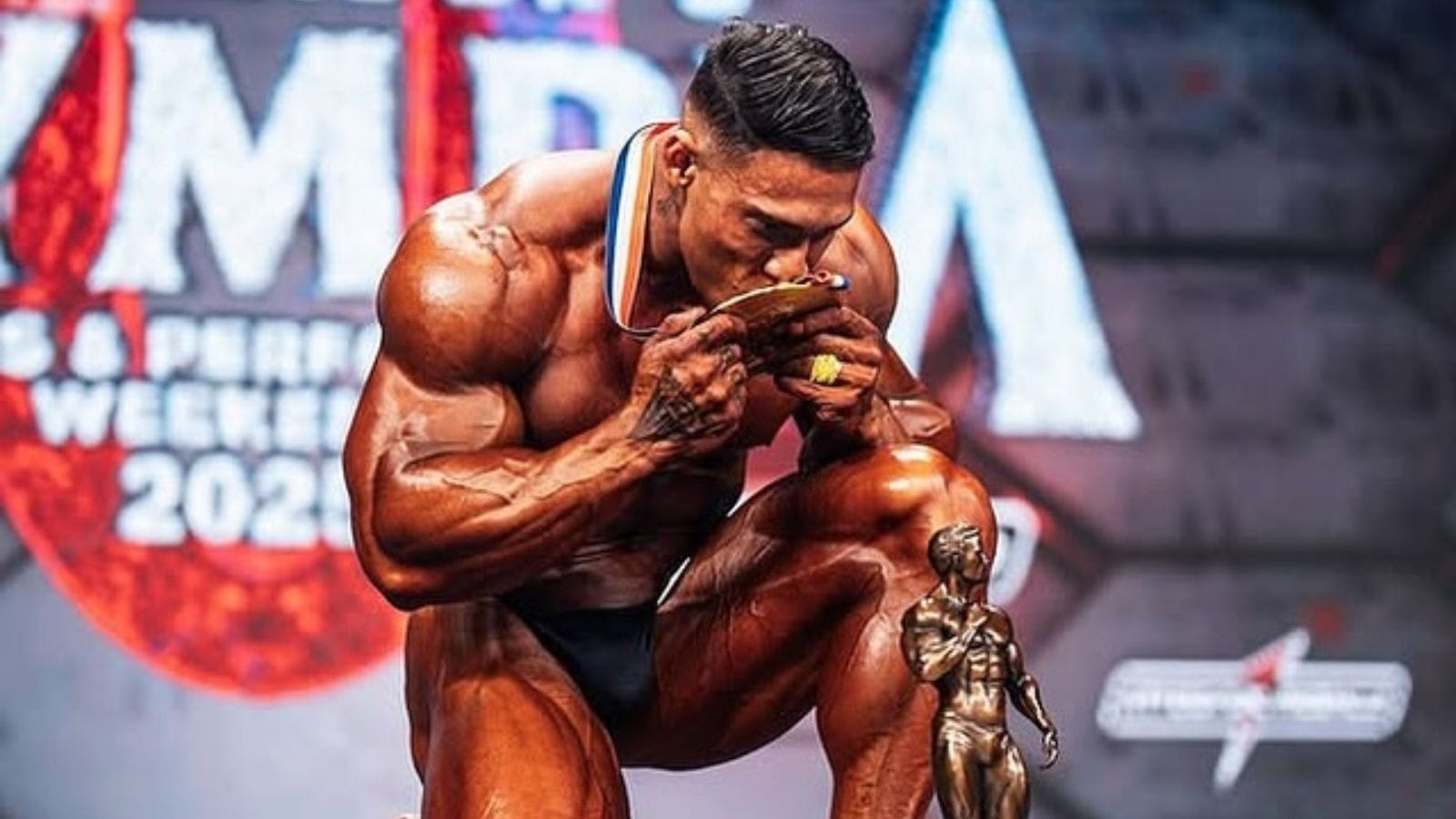 Ramon Dino foi campeão no Mr. Olympia (Foto: Reprodução/Redes Sociais)