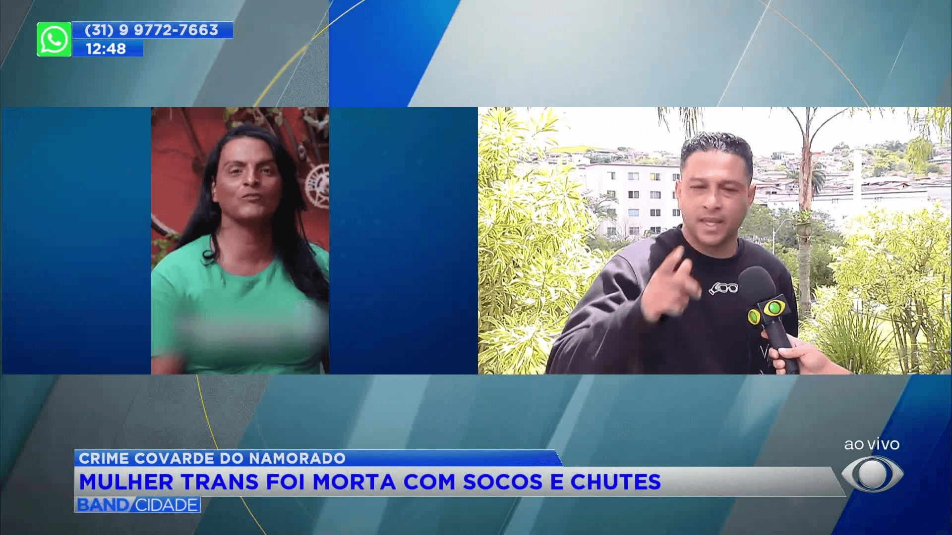 Irmão de trans morta pelo namorado se emociona ao falar da morte dela