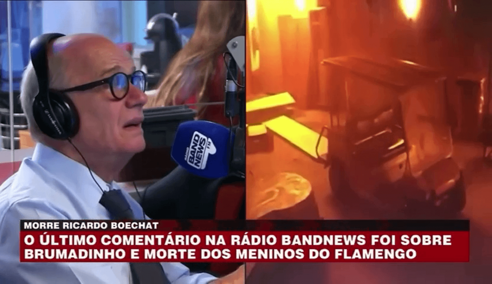 Último comentário de Boechat criticou falta de responsabilização por tragédia do Ninho do Urubu