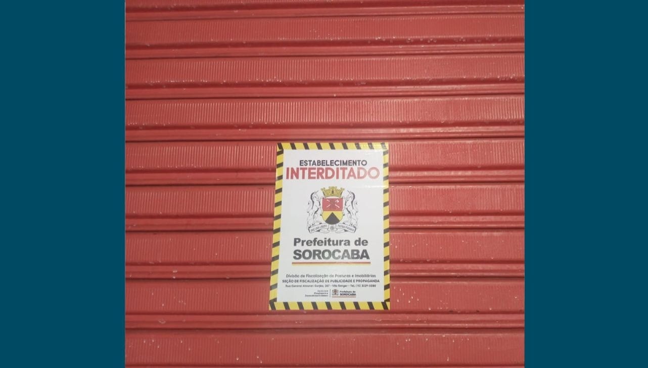Dois estabelecimentos são interditados em Sorocaba