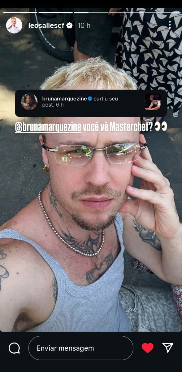 Leo Salles posta curtida de Bruna Marquezine (Reprodução/Instagram)