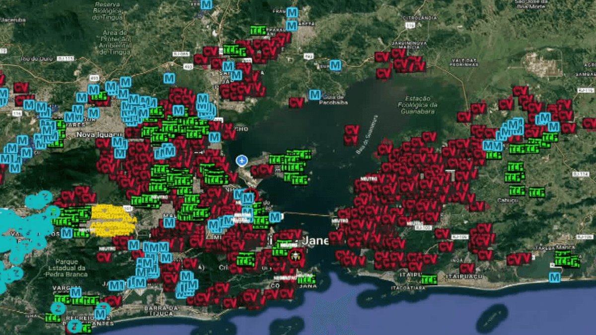 Mapa da Guerra: análise revela domínio do Comando Vermelho no Rio de Janeiro