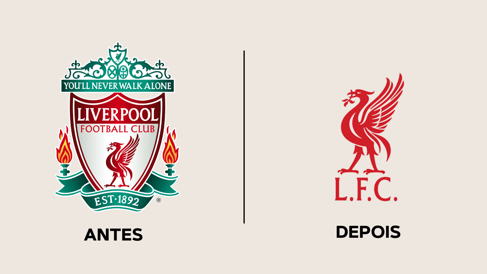 Do Liverpool ao Criciúma: veja clubes que mudaram de escudo