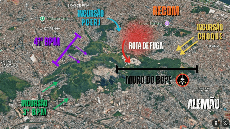 Esquema montado por Forças de Segurança do Rio de Janeiro incluiu ‘Muro do Bope’