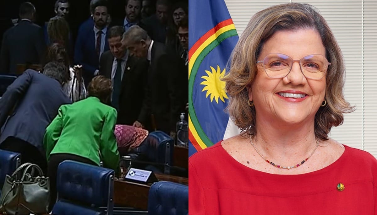 Senadora cai no plenário e sessão é suspensa por Davi Alcolumbre