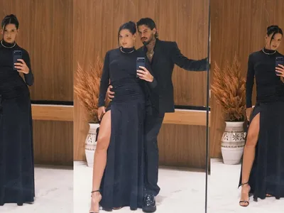 Ana Castela surpreende com vestido de fenda em festa de aniversário de Marrone