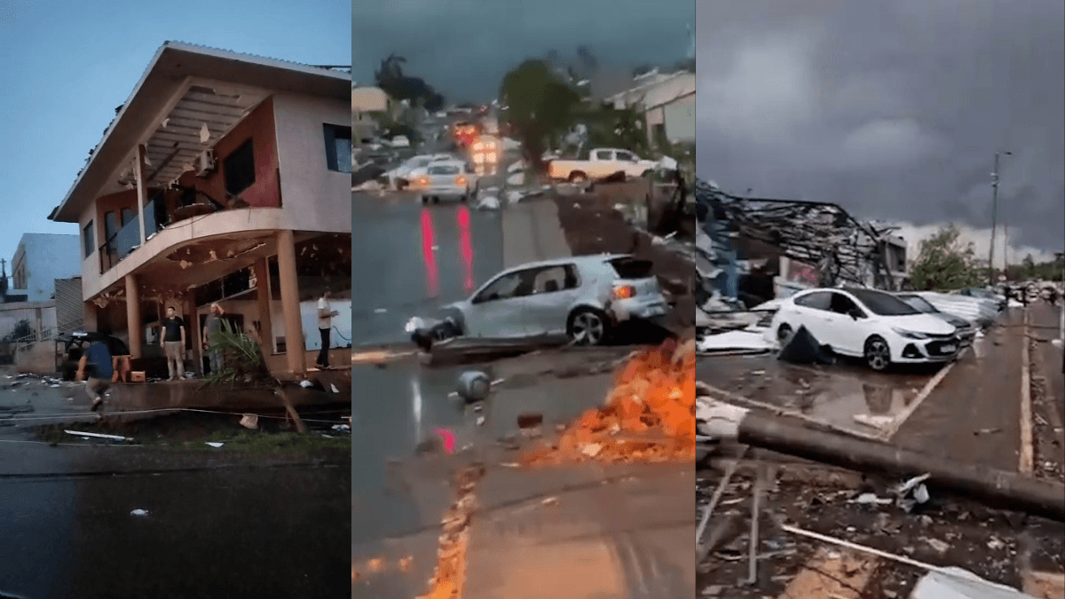 Tornado causa destruição em Rio Bonito do Iguaçu no Paraná