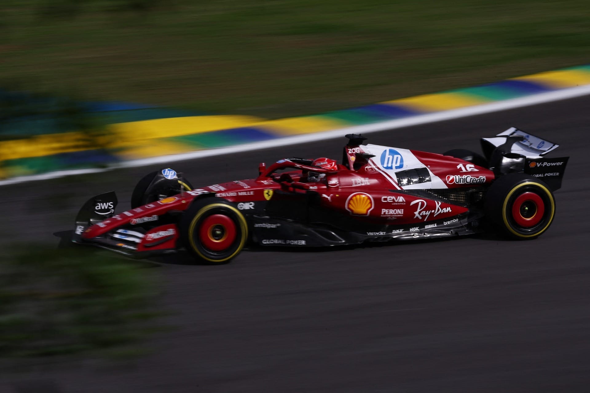 Charles Leclerc (Ferrari) na classificação do GP de São Paulo 2025