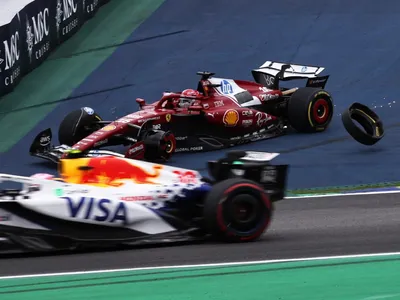 Leclerc abandona GP de São Paulo após batida com Piastri e Antonelli; veja