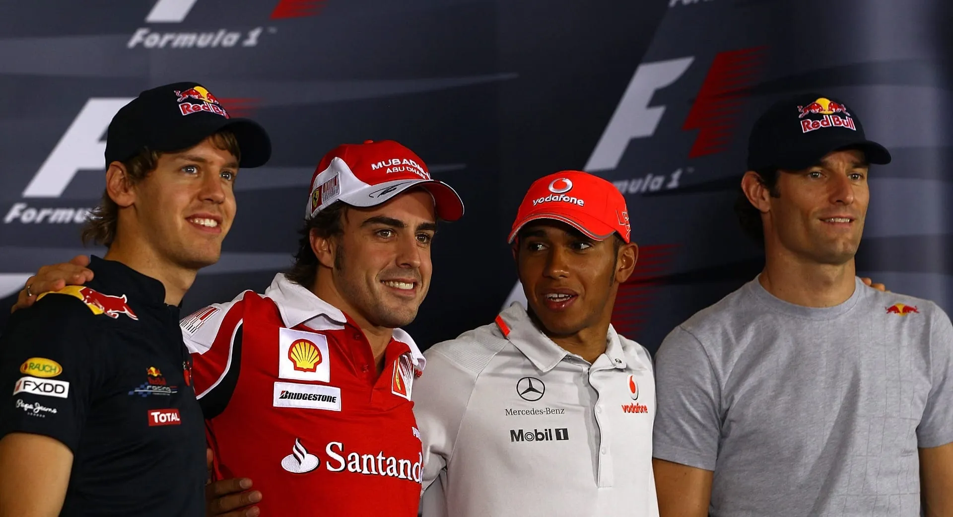 Sebastian Vettel, Fernando Alonso, Lewis Hamilton e Mark Webber tinham chances de conquistar o título no GP de Abu Dhabi de 2010