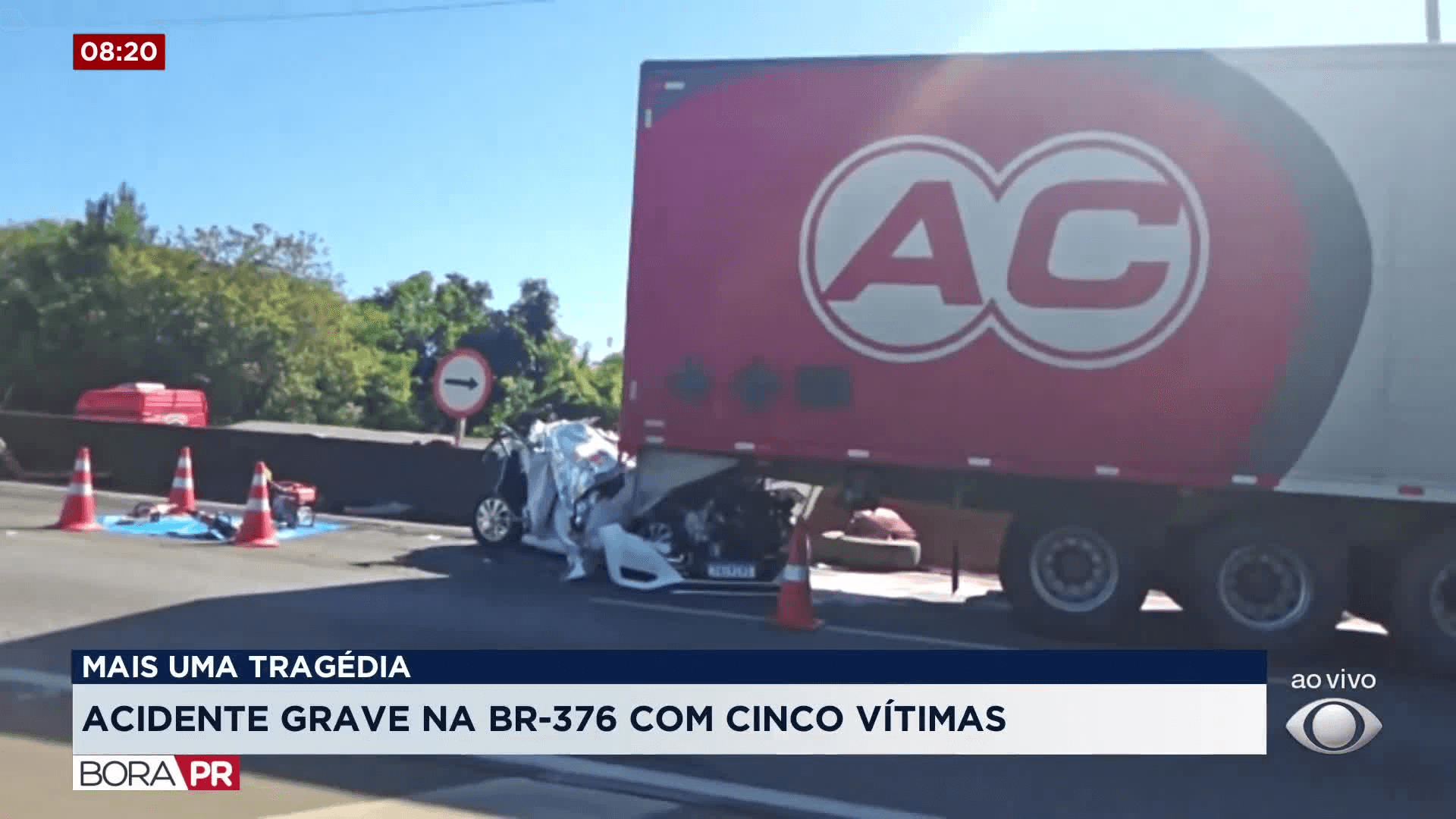 Três morrem em acidente na BR-376 em São José dos Pinhais