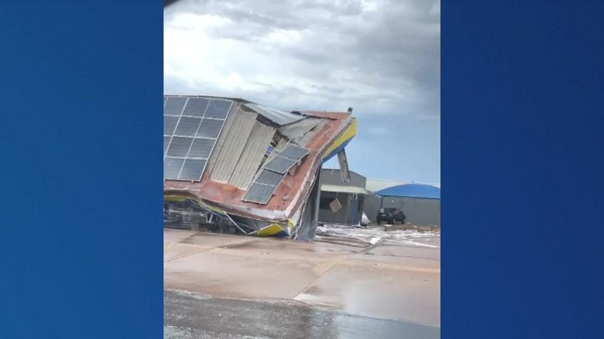 Posto de combustível é destruído por ventos de 30km/h em GO