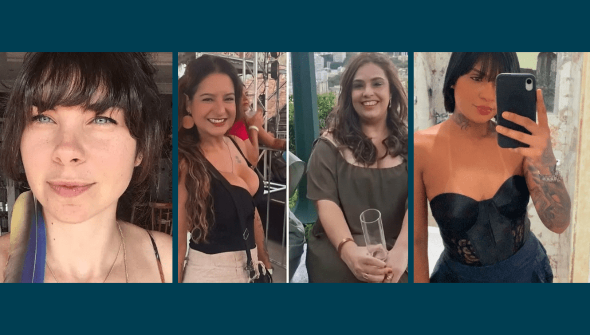 Carina,  Allane , Layse e Tainara foram vítimas de violência de gênero