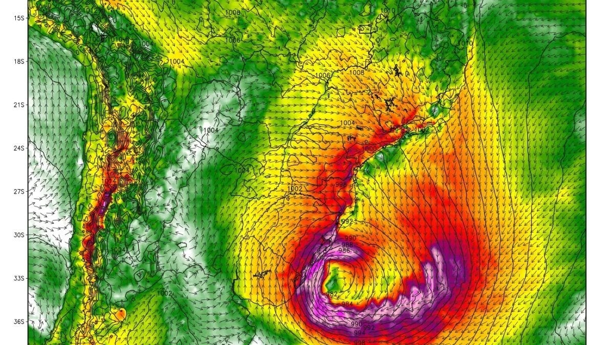 Sul tem previsão de ciclone extratropical de “altíssimo risco”, diz Metsul