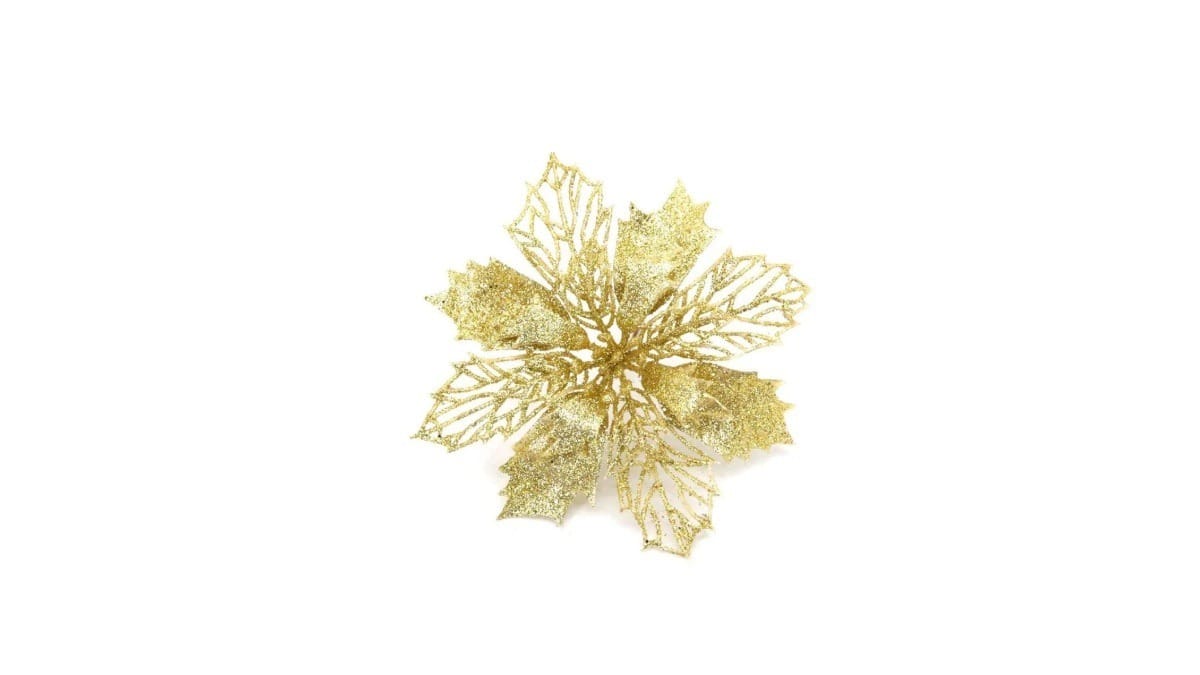 Enfeite de Natal Flor Secreta Glitter. / Reprodução: Cazza
