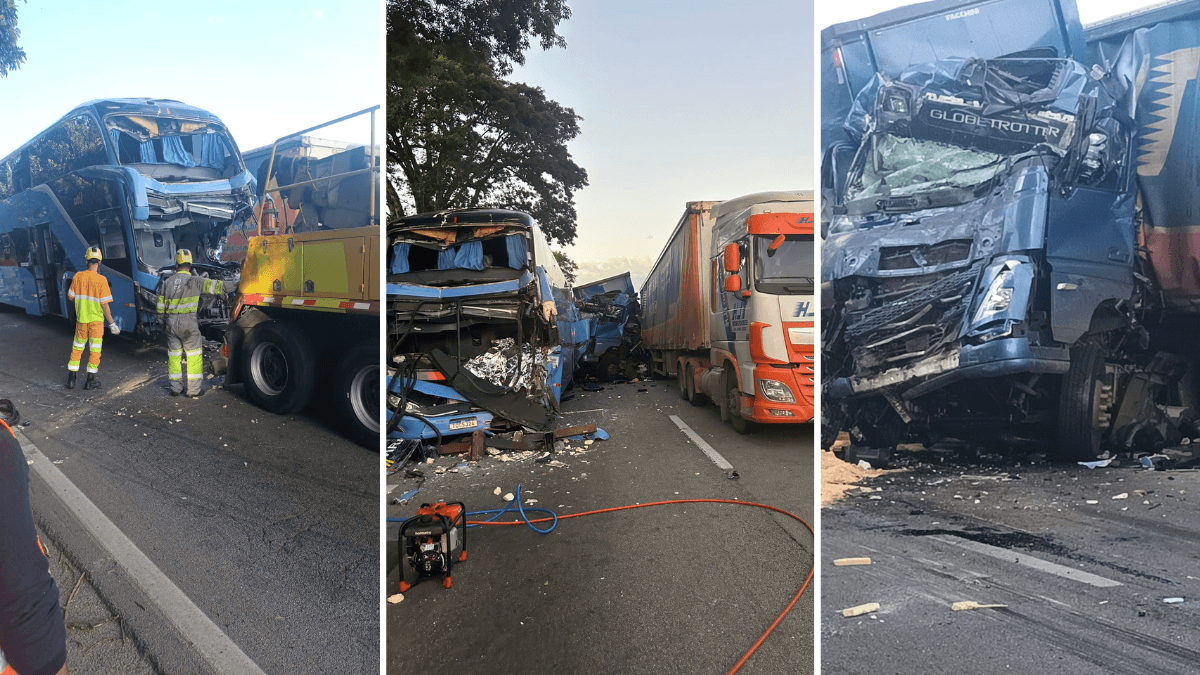 Acidente com ônibus que saiu de Campinas mata motorista e deixa feridos