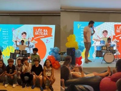 Filho de Marília Mendonça toca bateria em 1ª apresentação para amigos