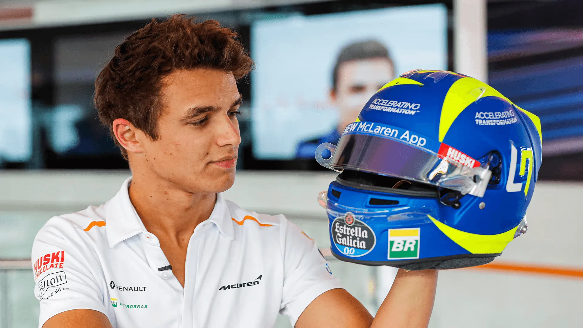 Norris utiliza capacete em homenagem a Valentino Rossi no GP da Itália de 2019