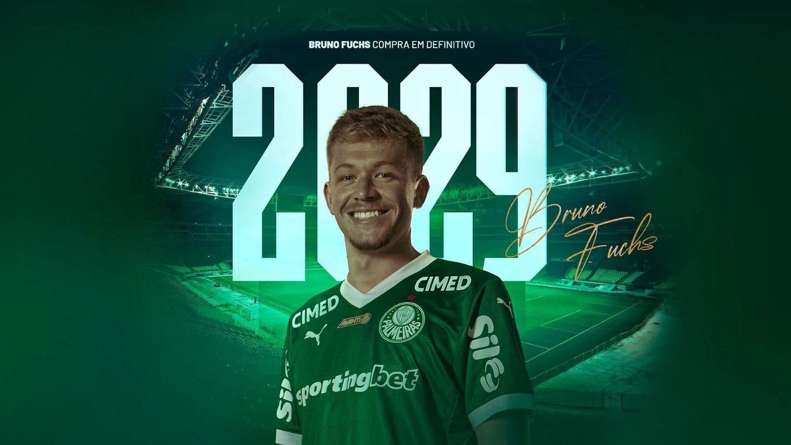 Palmeiras oficializa a compra de Bruno Fuchs em definitivo; veja os valores