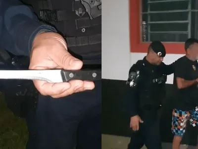 Homem é preso após ameaçar esposa e filha com faca em Hortolândia