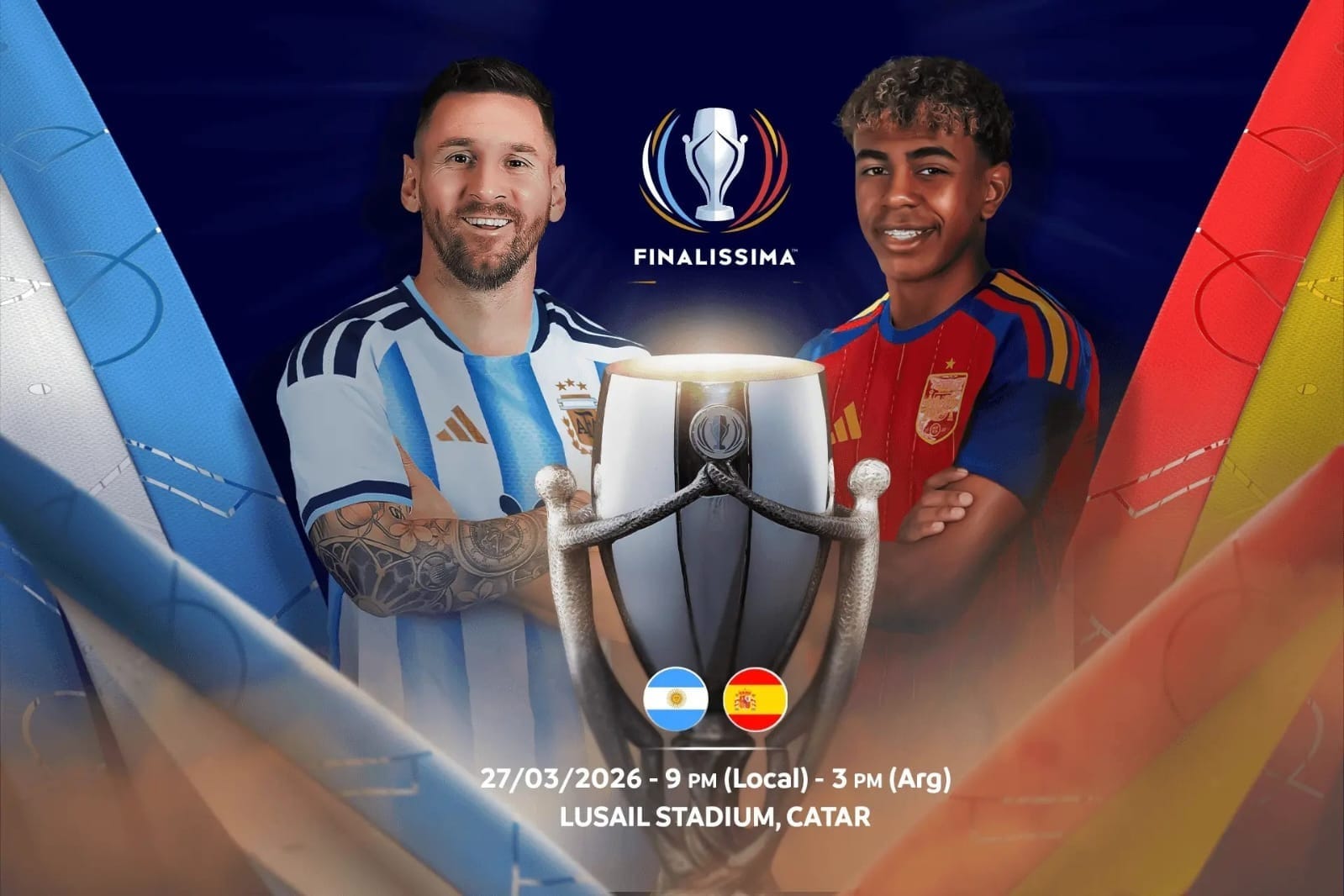 Conmebol divulga data e horário da Finalíssima entre Argentina e Espanha